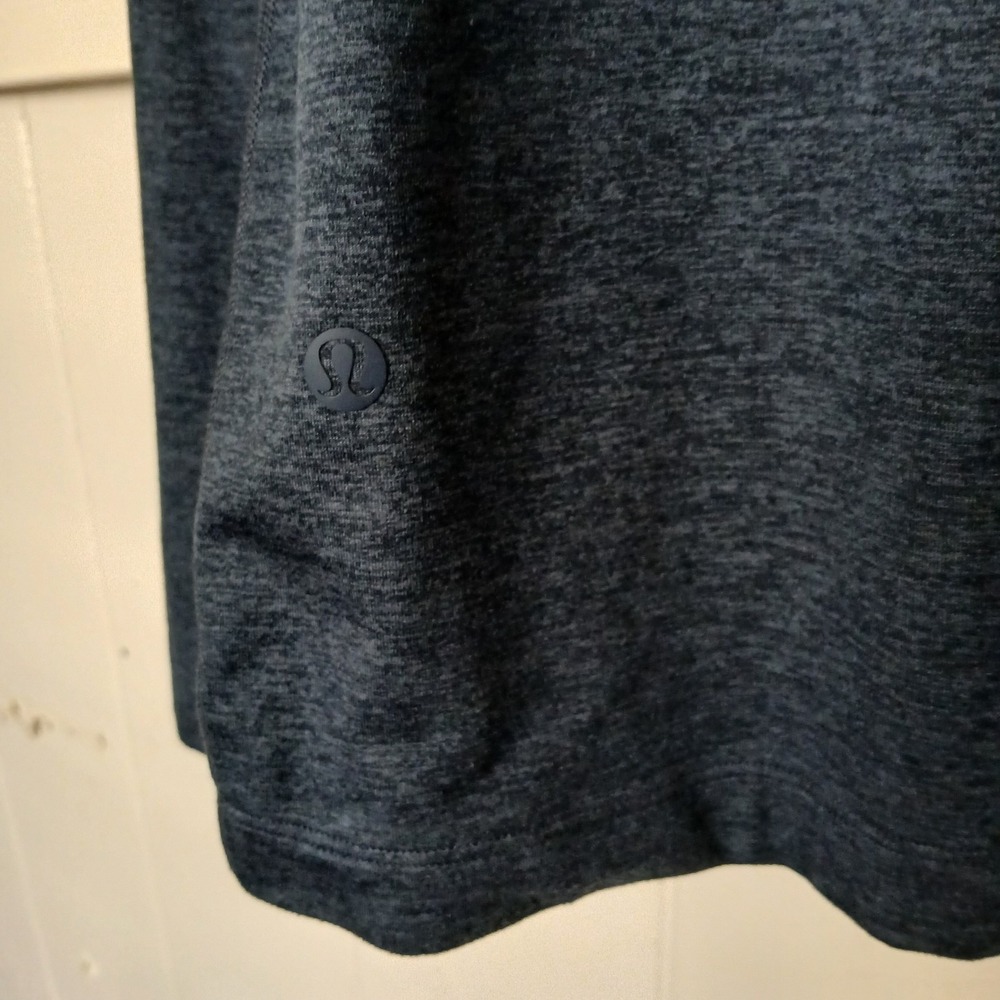 Lululemon Heavyweight Cotton Long Sleeve Crew Shirt Men's Large Navy Heather - Picture 10 of 11